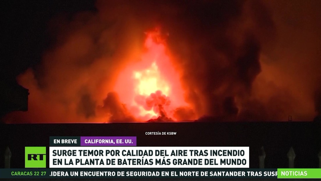 Surge temor por calidad del aire tras incendio en la planta de baterías de California