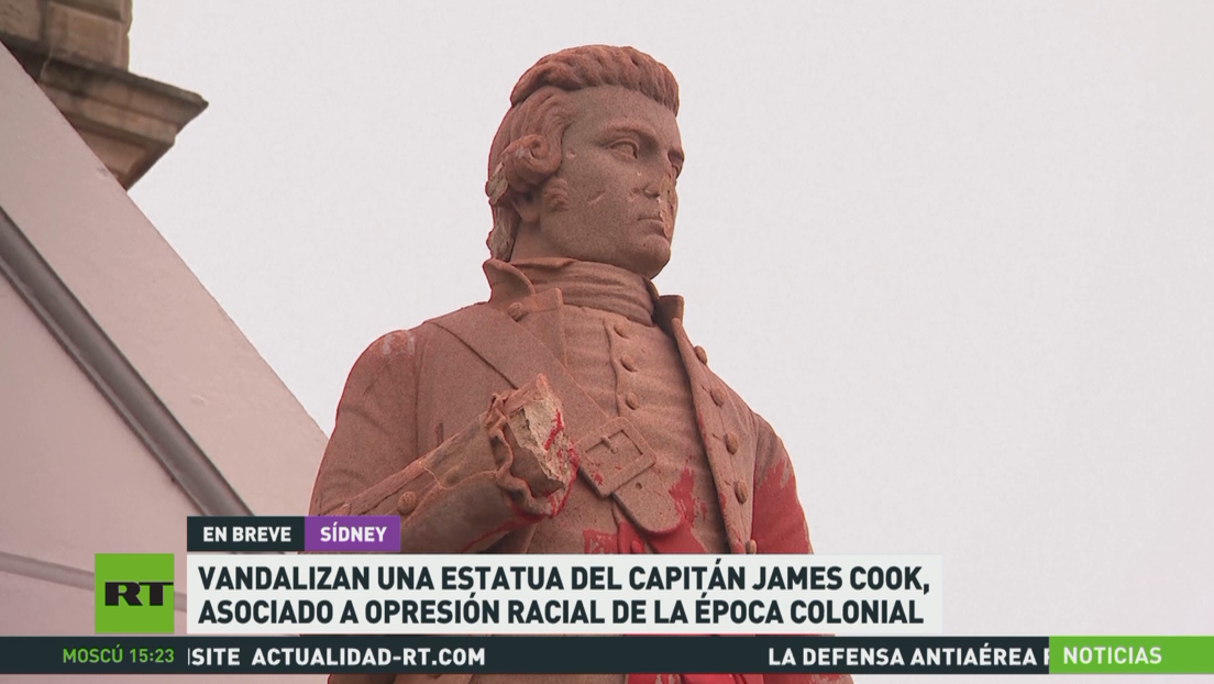 Vandalizan una estatua del capitán James Cook, asociado a opresión racial de la época colonial en Australia