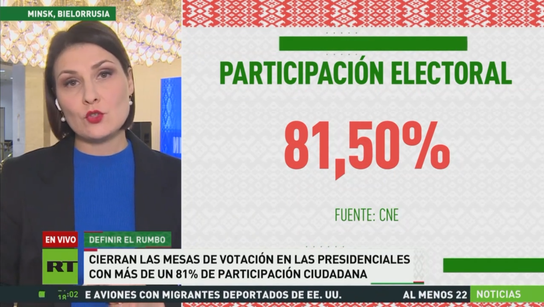 Cierran las mesas de votación en las presidenciales en Bielorrusia con más de un 81% de participación