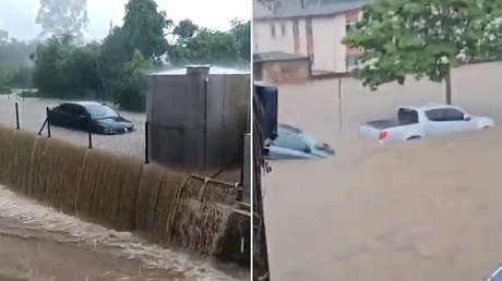 Graves inundaciones, vehículos bajo el agua y cortes de energía en el sur de Brasil (VIDEOS)