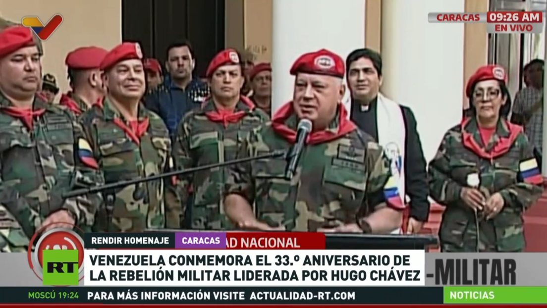 Venezuela conmemora el 33. ° aniversario de la rebelión militar liderada por Hugo Chávez