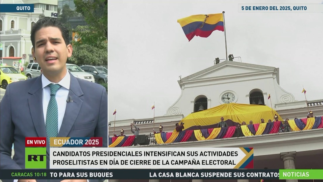 Candidatos en Ecuador intensifican sus actividades proselitistas en día de cierre de la campaña electoral