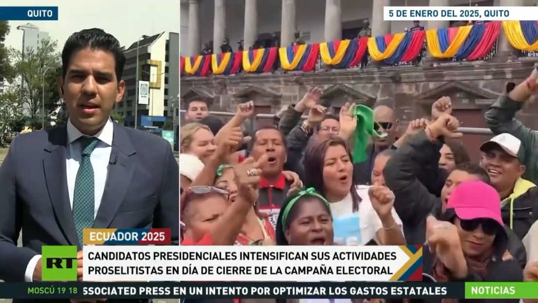 Candidatos presidenciales ecuatorianos intensifican sus actividades proselitistas en el día de cierre de campaña