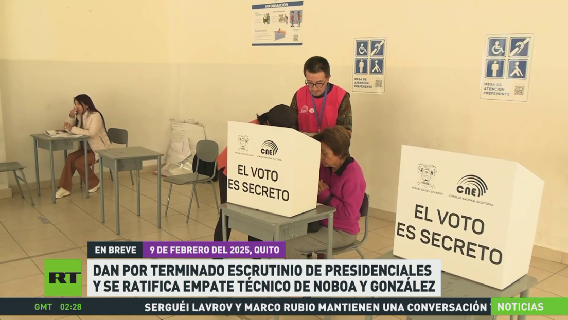 Culmina escrutinio de presidenciales en Ecuador y se ratifica empate técnico entre Noboa y González