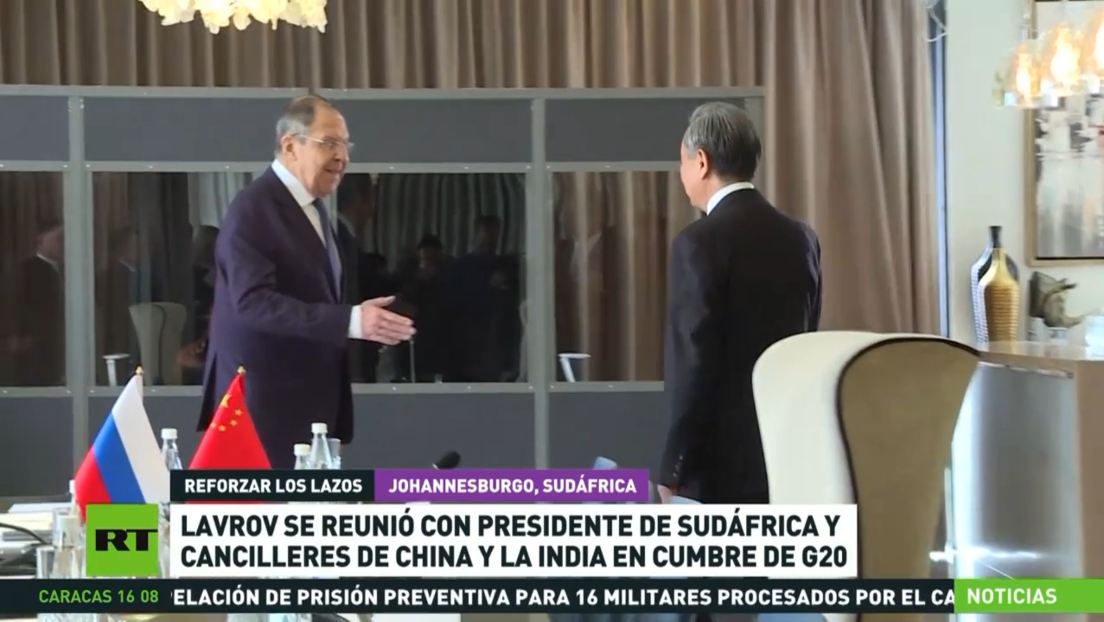 Lavrov se reúne con el presidente de Sudáfrica y los cancilleres de China e India en la cumbre del G20