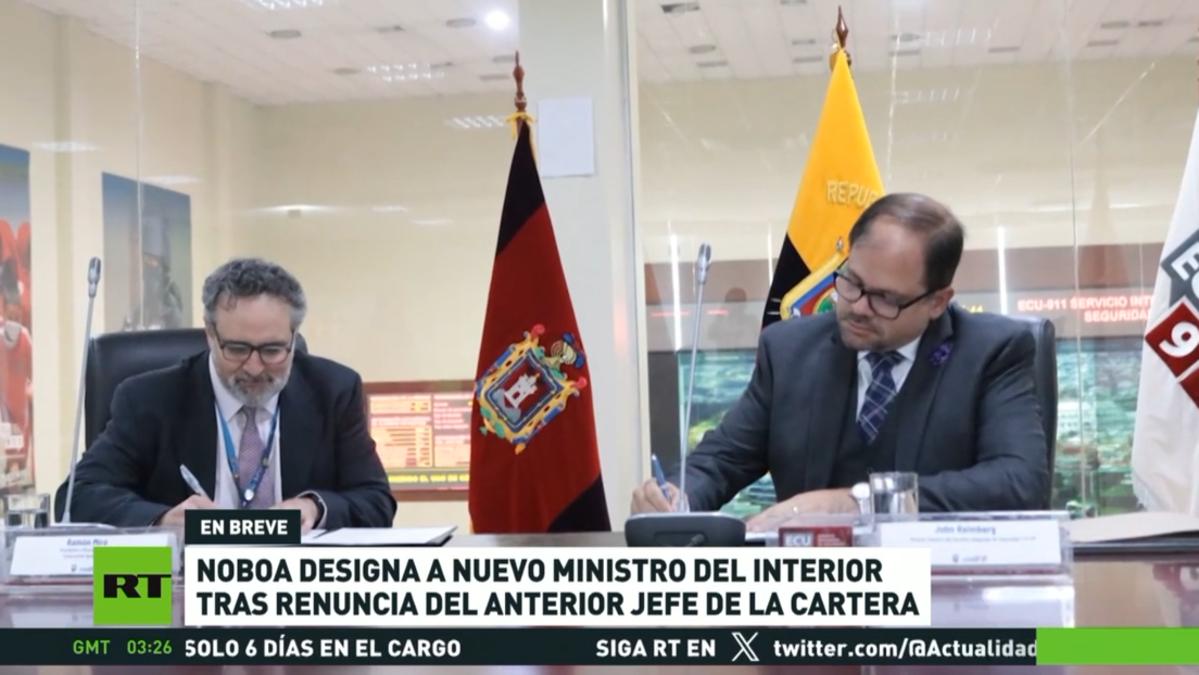 Noboa designa a nuevo ministro del Interior tras la renuncia del anterior representante de la cartera