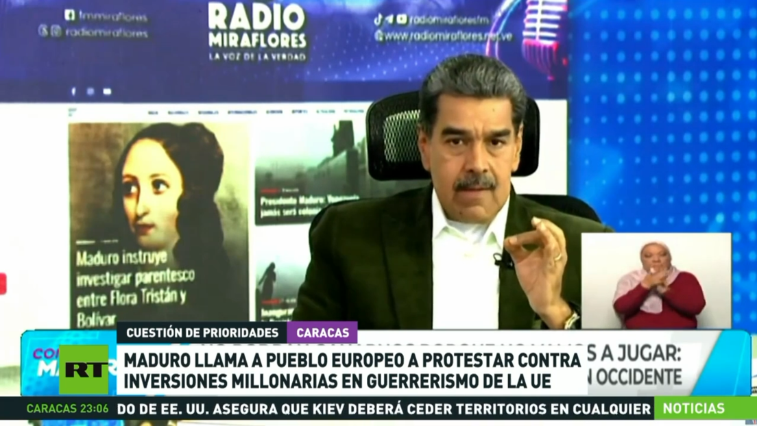 Maduro llama a europeos a protestar contra millonarias inversiones militares de la UE