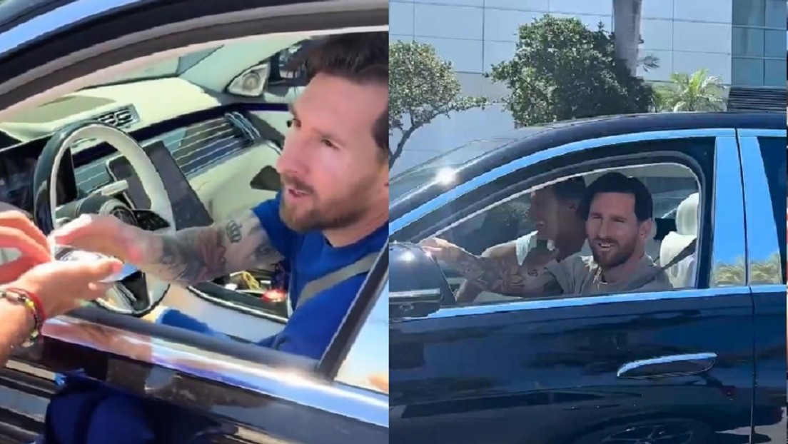 VIDEO: Pillan a Messi en una calle de Miami y protagoniza un inusual 'canje' por un alfajor