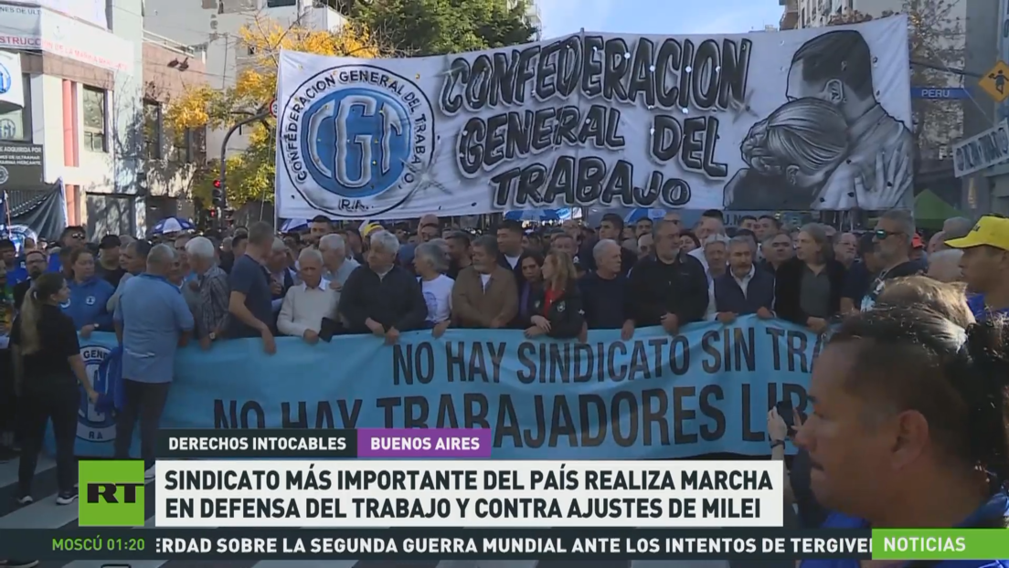 Sindicato más importante del país realiza marcha en defensa del trabajo y contra ajustes de Milei