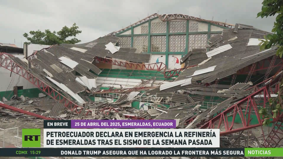 Petroecuador declara en emergencia la refinería de Esmeraldas tras el sismo de la semana pasada