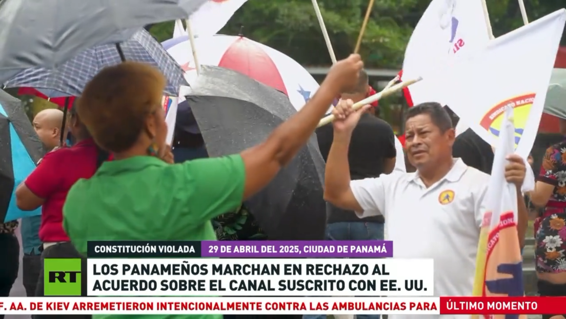 Panameños marchan en rechazo al acuerdo sobre el canal suscrito con EE.UU.