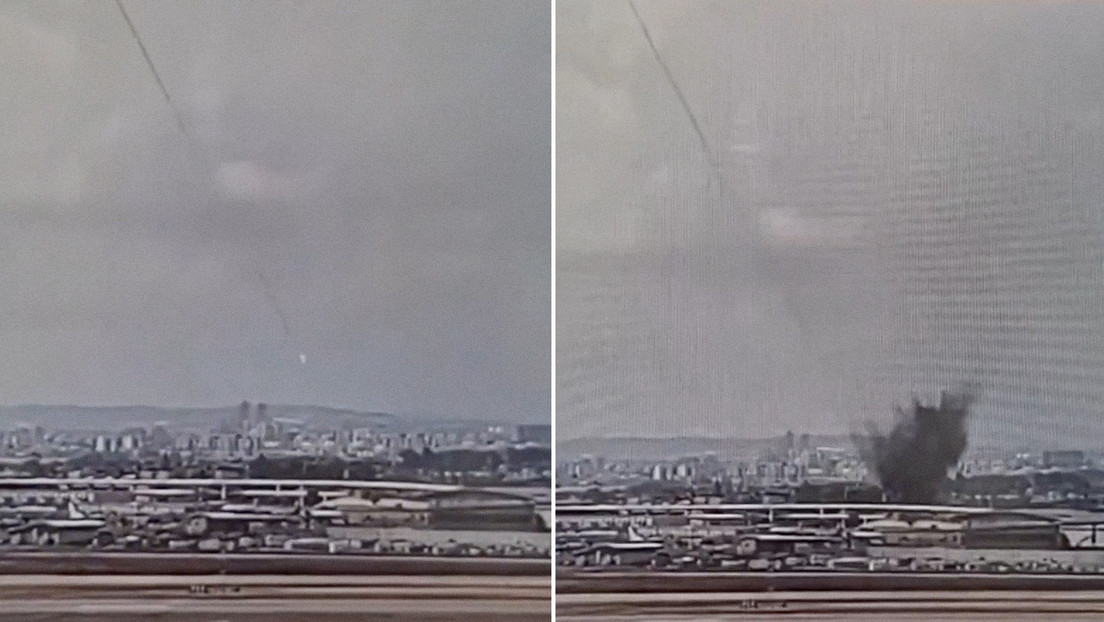 VIDEO: momento en que un misil balístico de los hutíes cae cerca del aeropuerto principal de Israel