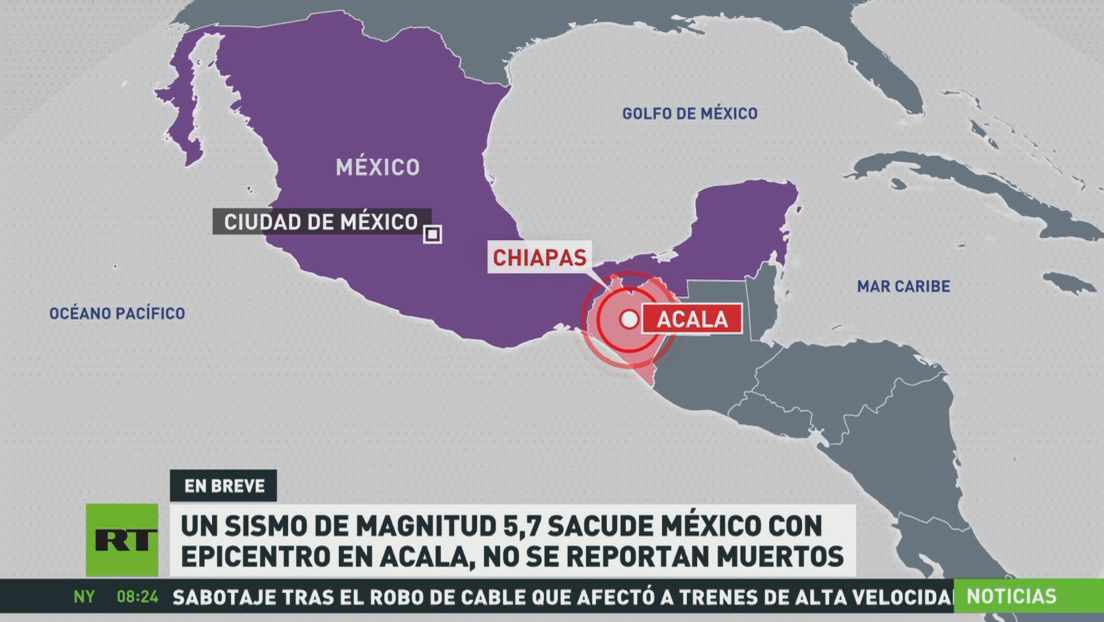 Un sismo de magnitud 5,7 sacude México con epicentro en Chiapas