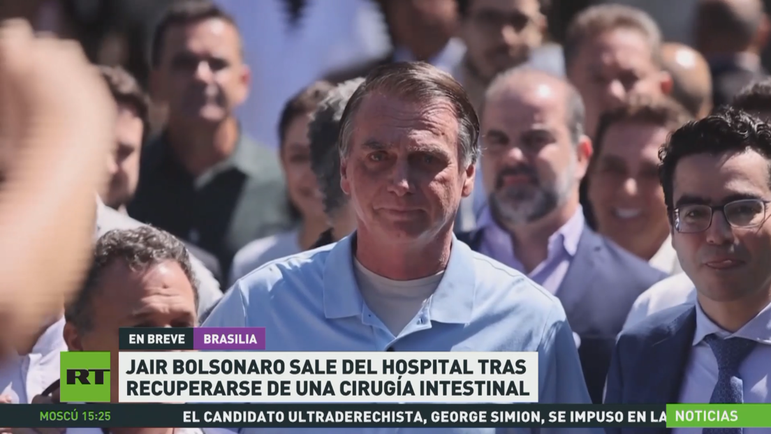 Jair Bolsonaro sale del hospital tras recuperarse de una cirugía intestinal