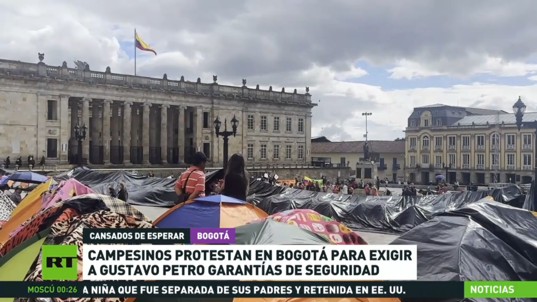 Campesinos protestan en Bogotá para exigir a Gustavo Petro garantías de seguridad