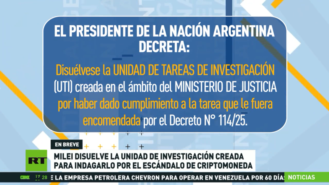 Milei disuelve la Unidad de Investigación creada para indagarlo por el escándalo de criptomoneda