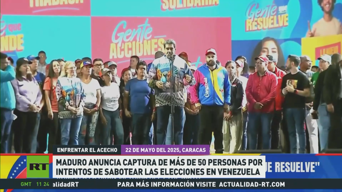 Maduro anuncia la captura de más de 50 personas por intentos de sabotear las elecciones en Venezuela