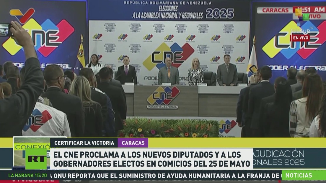 El CNE de Venezuela proclama a los diputados y gobernadores electos en los comicios del 25 de mayo