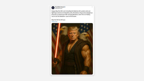 La vibrante imagen de Trump vestido al estilo de Star Wars publicada por la Casa Blanca