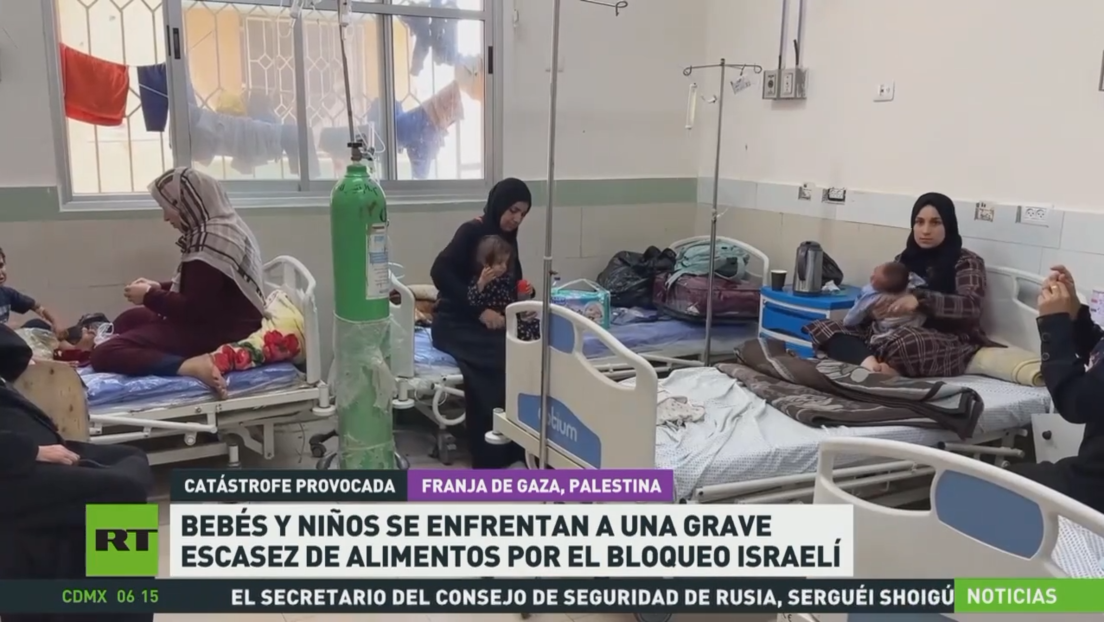 Bebés y niños gazatíes afrontan grave escasez de alimentos por el bloqueo israelí