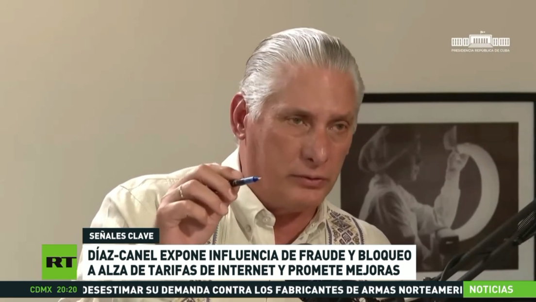 Díaz-Canel expone campaña de desinformación ante el alza de tarifas de Internet