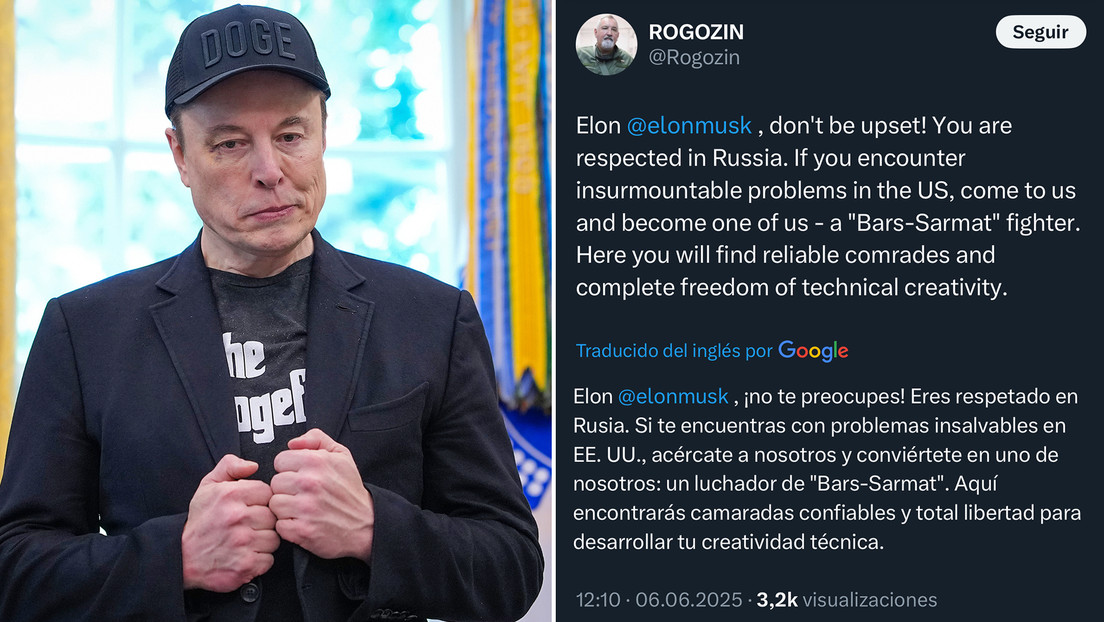 "Elon, ¡no se aflija!": Exjefe de Roscosmos invita a Musk a Rusia