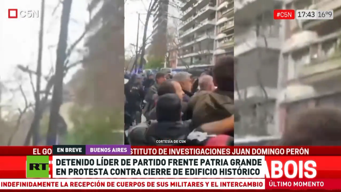 Detienen en Argentina al líder de Frente Patria Grande en la protesta contra cierre de un ente histórico