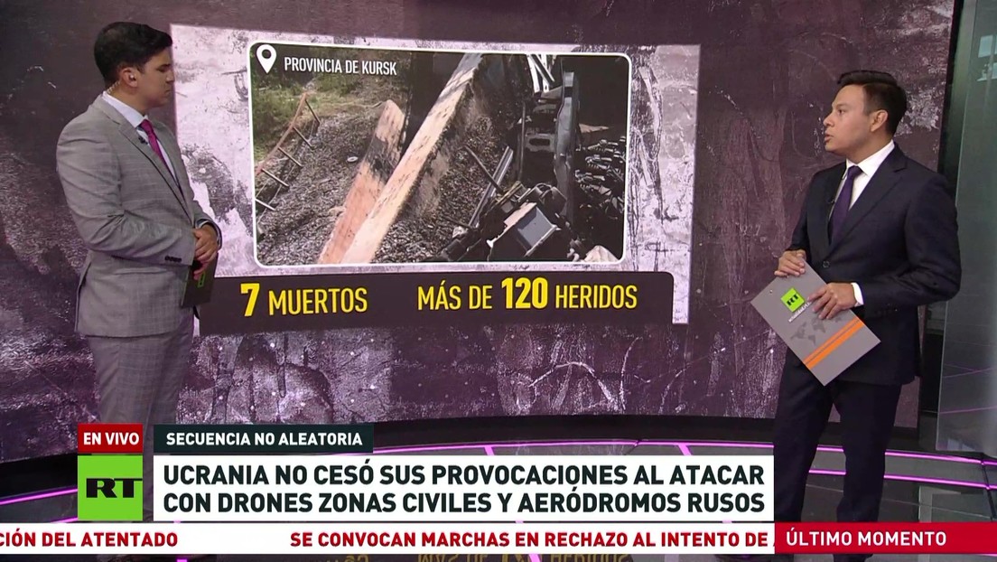 Kiev no cesó provocaciones al atacar con drones zonas civiles y aeródromos rusos
