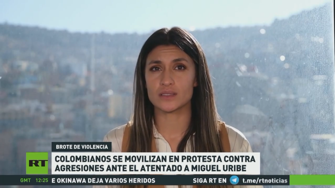 Colombianos se movilizan en protesta contra agresiones tras atentado a Miguel Uribe
