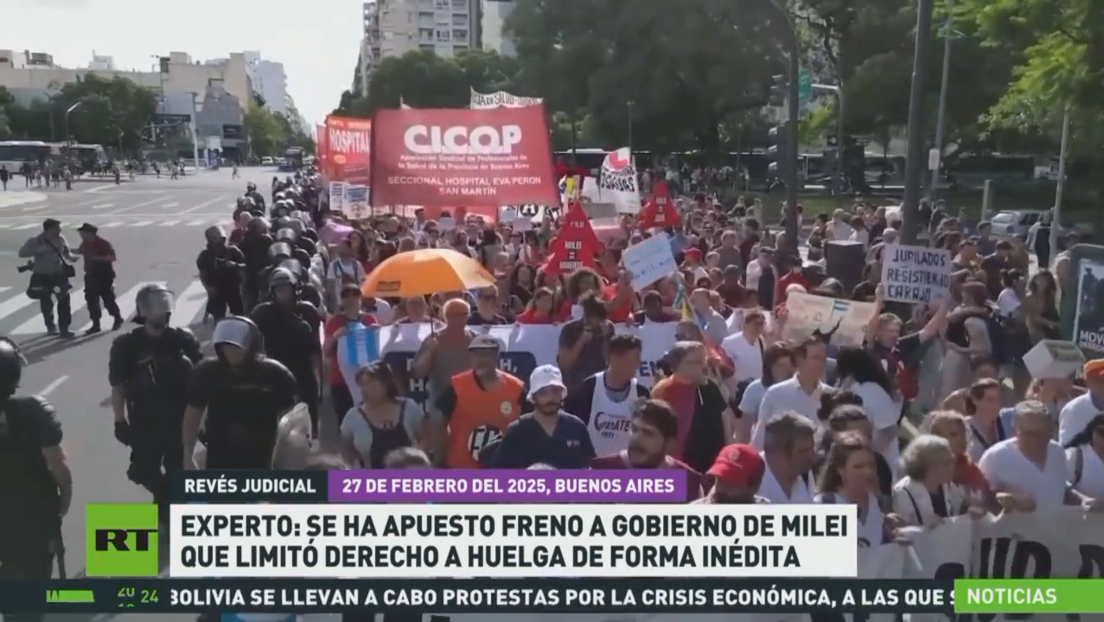Justicia argentina suspende por inconstitucional el decreto de Milei que limita derecho a la huelga