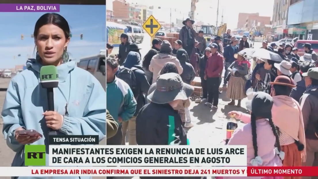 Manifestantes exigen renuncia de Luis Arce de cara a los próximos comicios generales