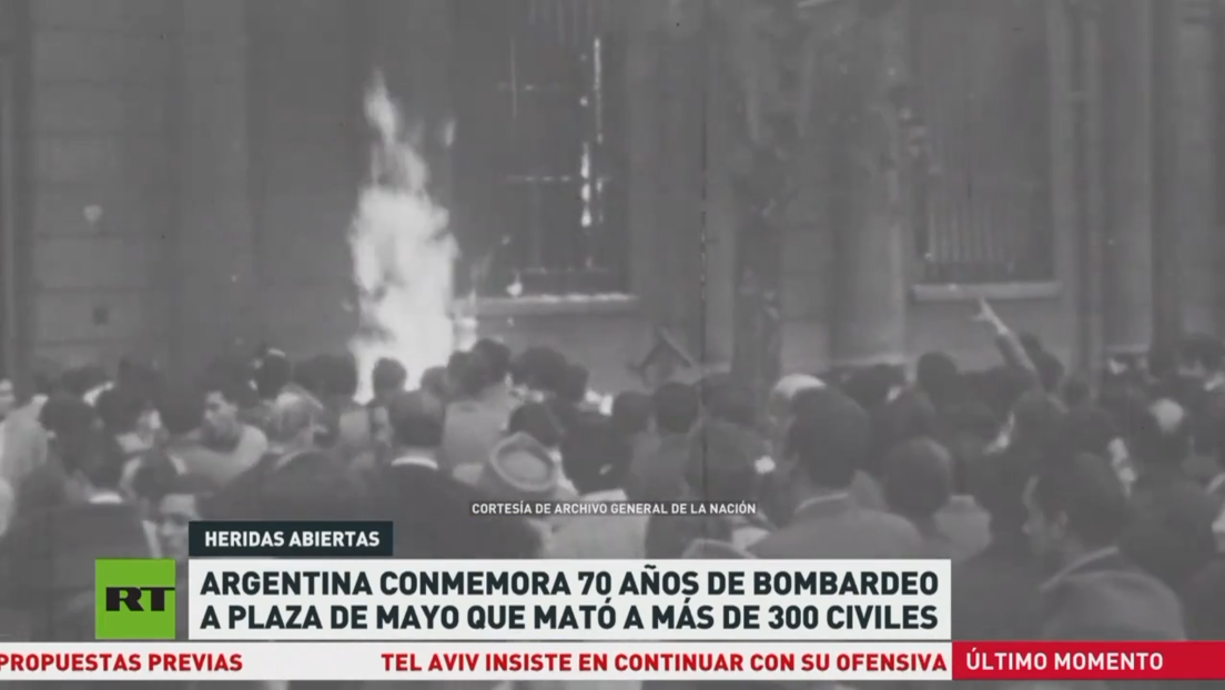Argentina conmemora 70 años de bombardeo a la Plaza de Mayo