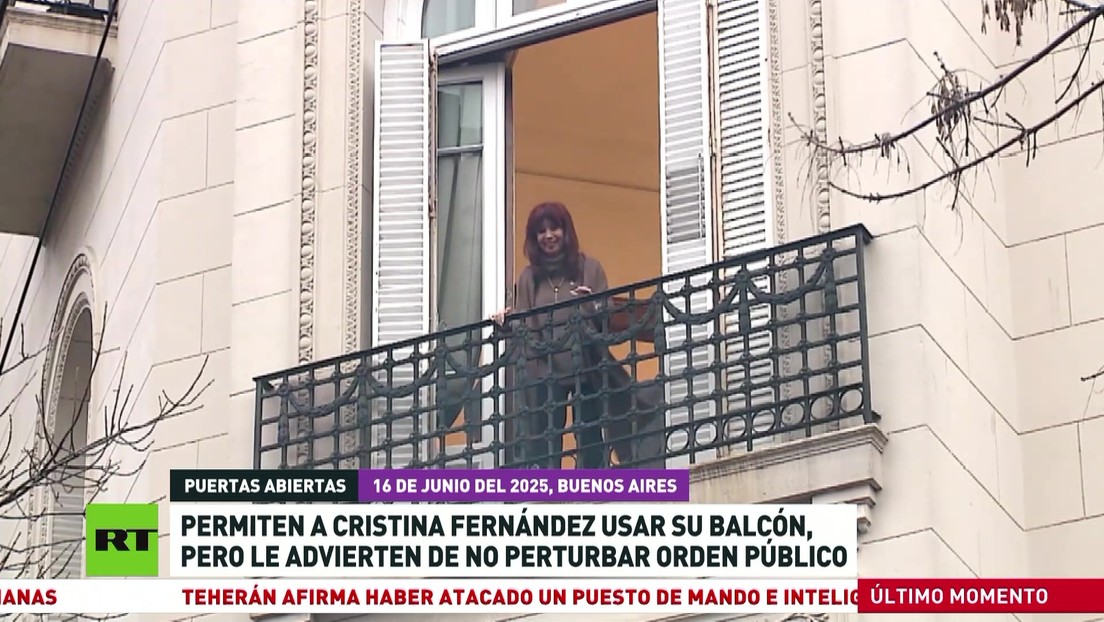 Permiten a Cristina Fernández usar su balcón, pero sin perturbar el orden público