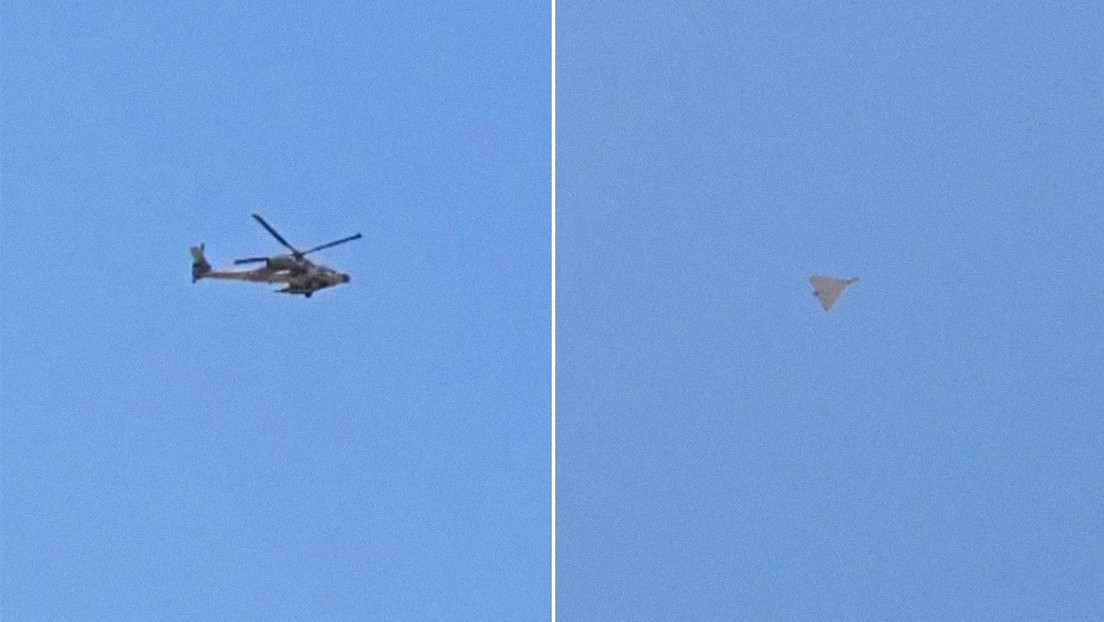 VIDEO: Helicóptero israelí persigue un dron iraní