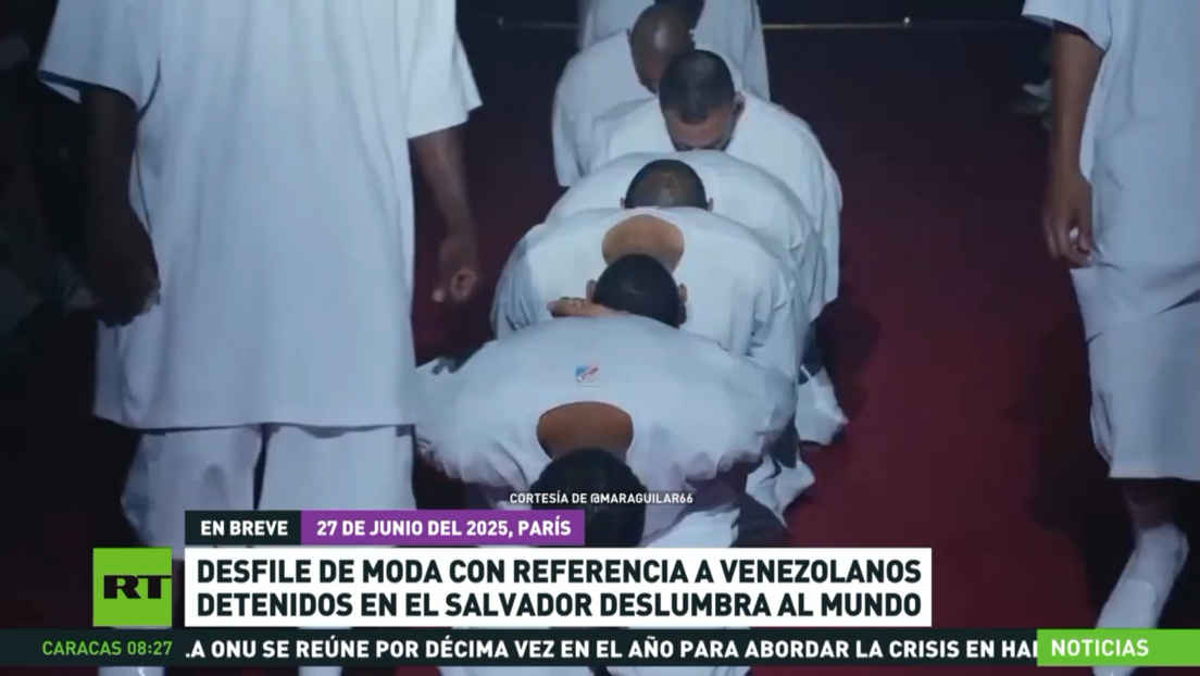 Desfile de moda con referencia a venezolanos detenidos en El Salvador deslumbra al mundo
