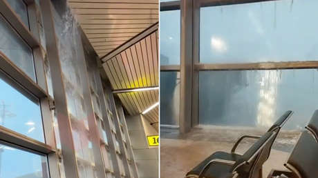 VIDEO: Fuertes lluvias inundan y paralizan un aeropuerto de Moscú