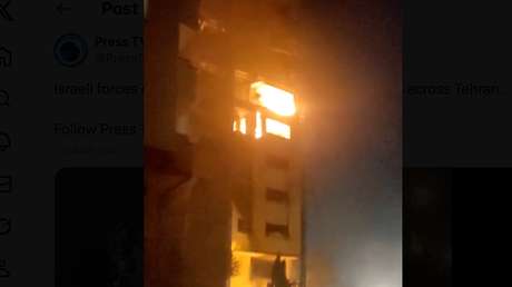 VIDEOS: Edificios en llamas tras el bombardeo israelí contra Irán