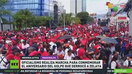 Oficialismo en Honduras realiza marcha para conmemorar el aniversario del golpe que derrocó a Zelaya