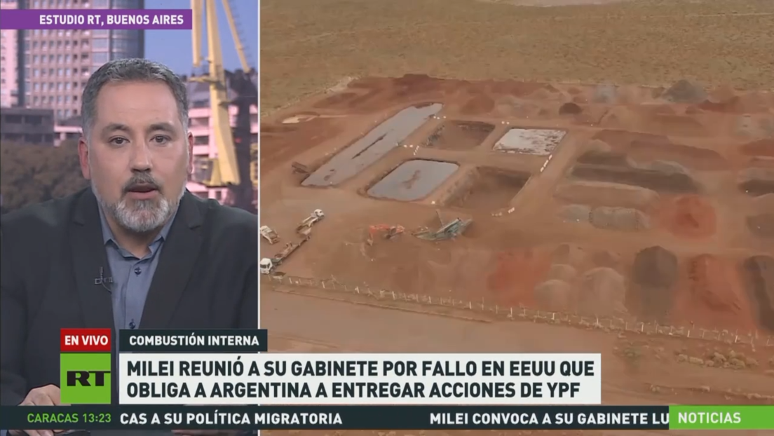 Milei reunió a su gabinete por fallo en EE.UU. que obliga a Argentina a entregar acciones de YPF