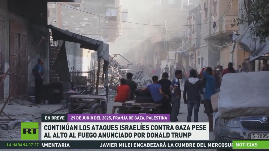 Continúan  los ataques israelíes contra Gaza pese al alto el fuego anunciado por Donald Trump