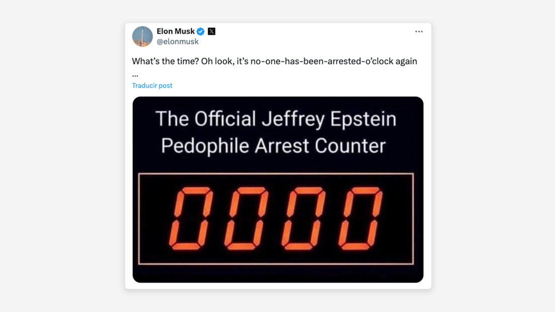 Irónica reacción de Musk a la ausencia de arrestos en el caso Epstein