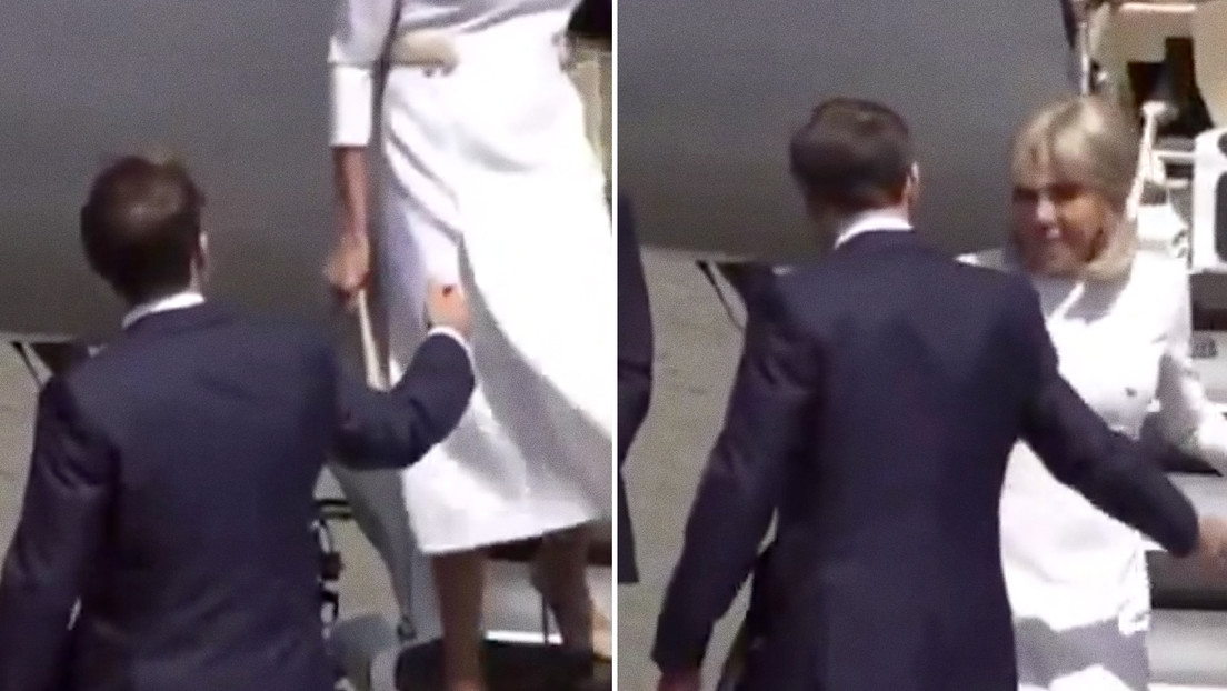 ¿Otro drama presidencial?: Macron queda con la mano extendida tras ser ignorado por su esposa (VIDEO)