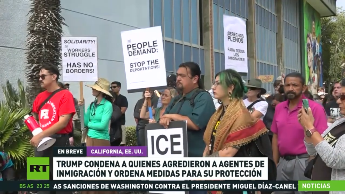 Trump condena a los manifestantes que agredieron a los guardias y ordena medidas para su protección
