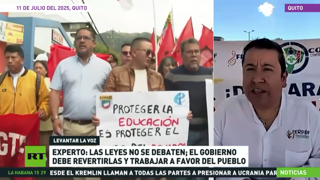 Marcha multitudinaria en Ecuador contra una nueva normativa de Noboa