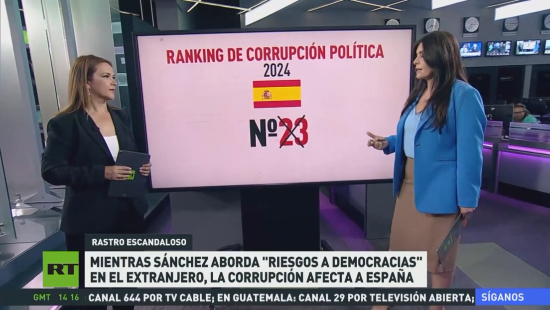 Mientras Sánchez aborda "riesgos a democracias" en el extranjero, la corrupción afecta a España