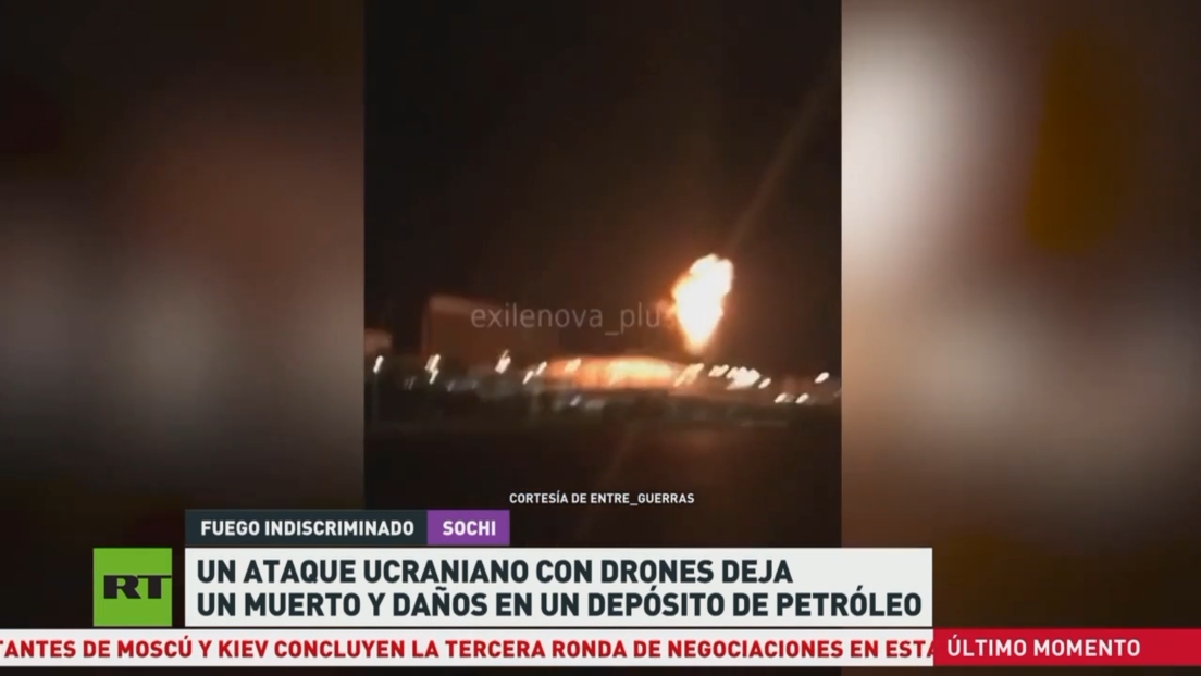 Ataque ucraniano con drones deja un muerto y daños en un depósito de petróleo