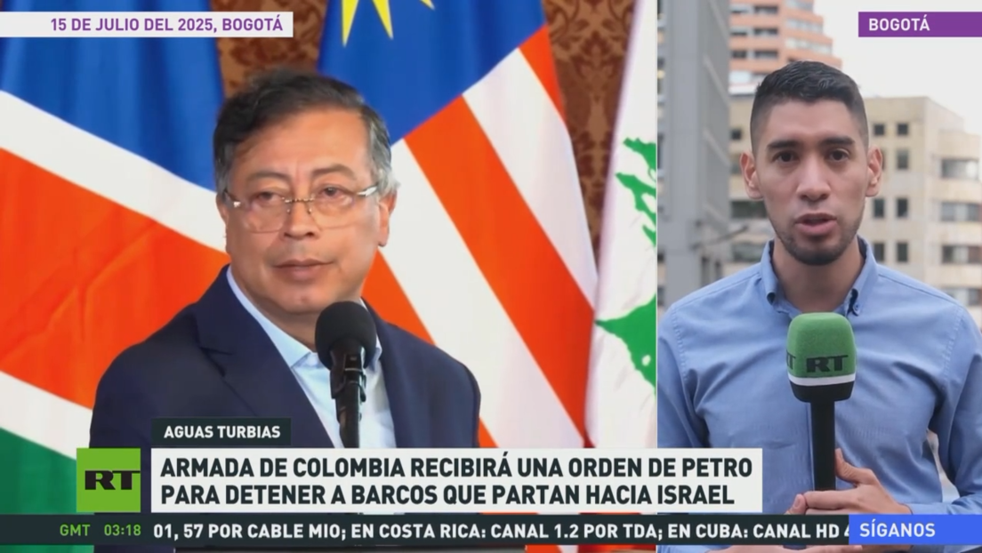 Armada de Colombia recibirá orden de Petro de detener a barcos que partan hacia Israel