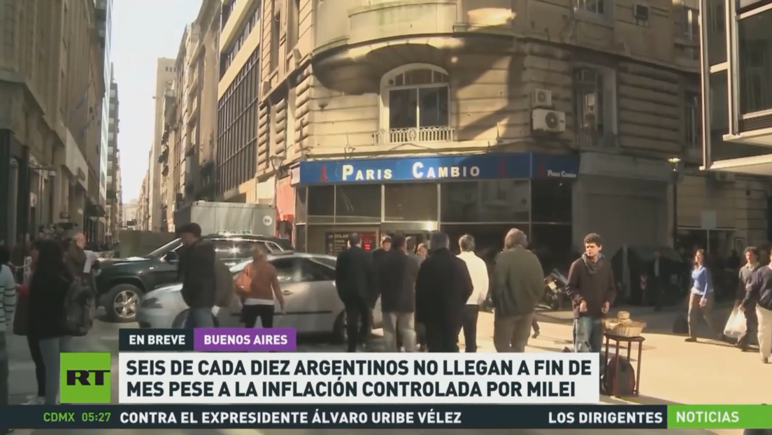 Seis de cada diez argentinos no llegan a fin de mes pese a la inflación controlada por Milei