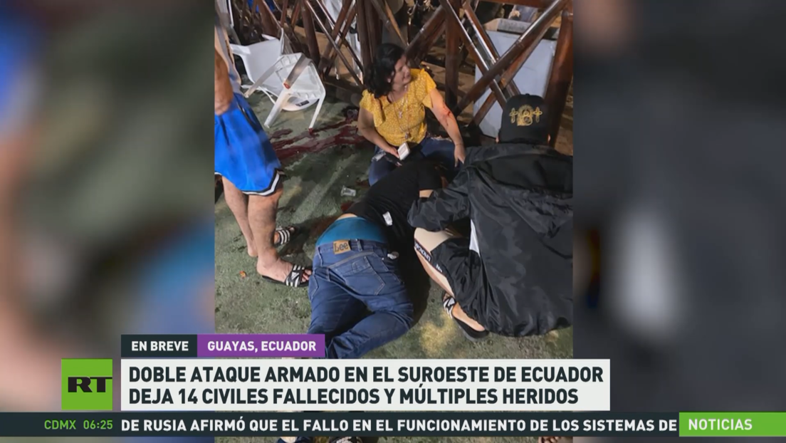 Al menos 14 civiles muertos en doble ataque armado en Ecuador