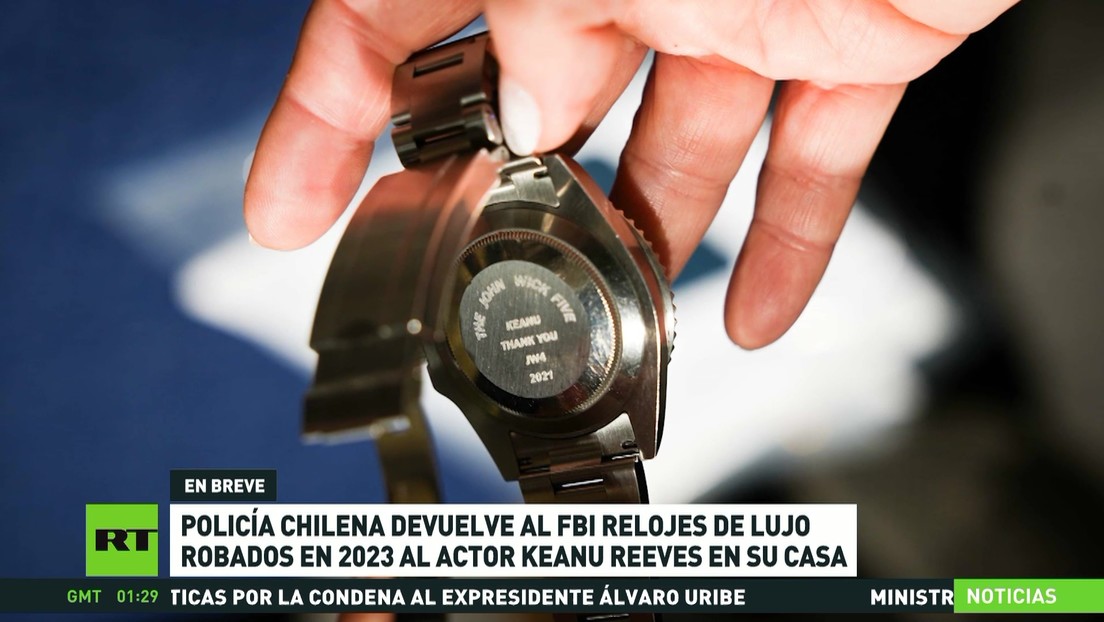 Policía de Chile devuelve al FBI relojes de lujo robados en 2023 a Keanu Reeves